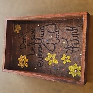 Handpainted wooden tray